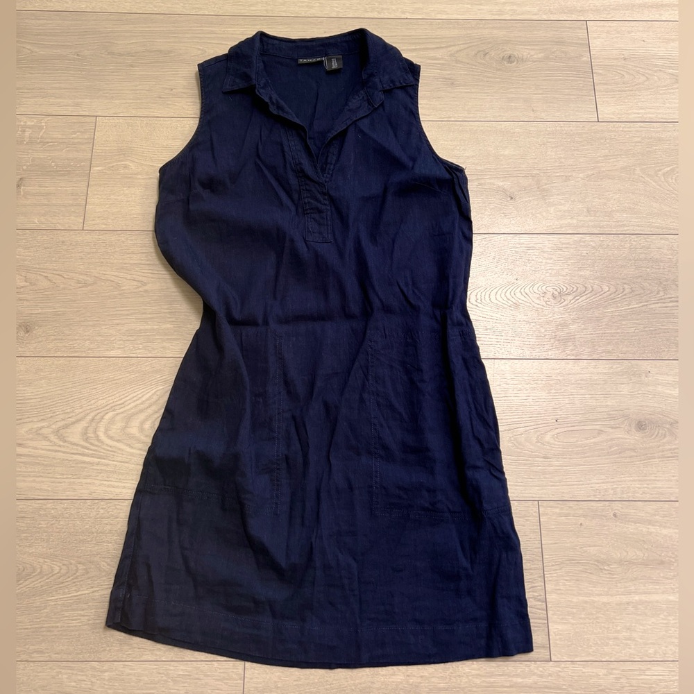 Tahari Navy Sheath Dress